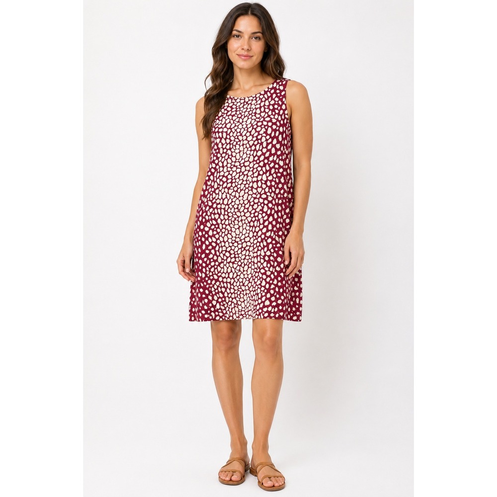 Tommy Bahama Womens Burgundy Abstract Animal Print Tencel Modal Shift Dress S